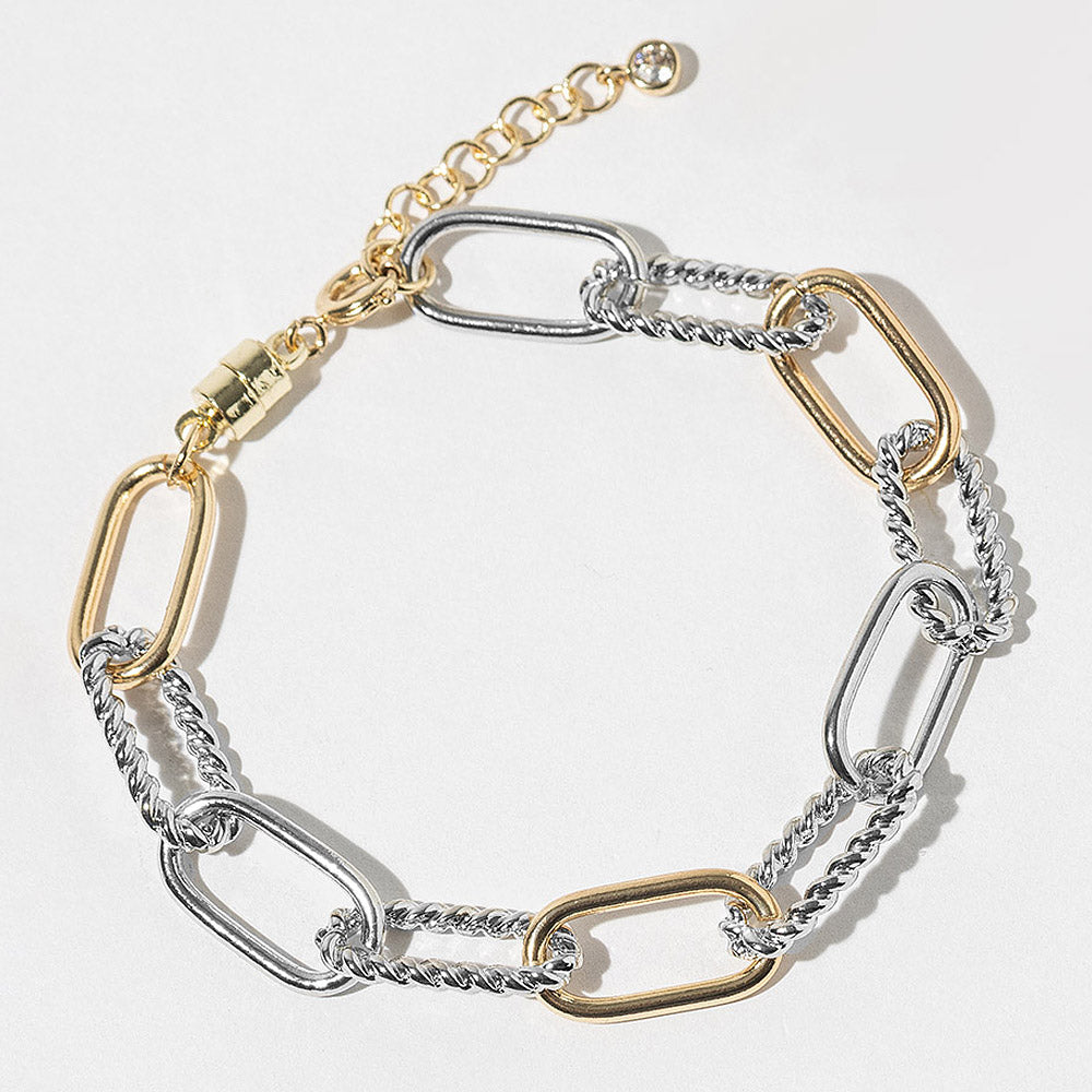 Two tone clip bracelet