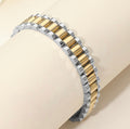 Two tone watch link bracelet 1034