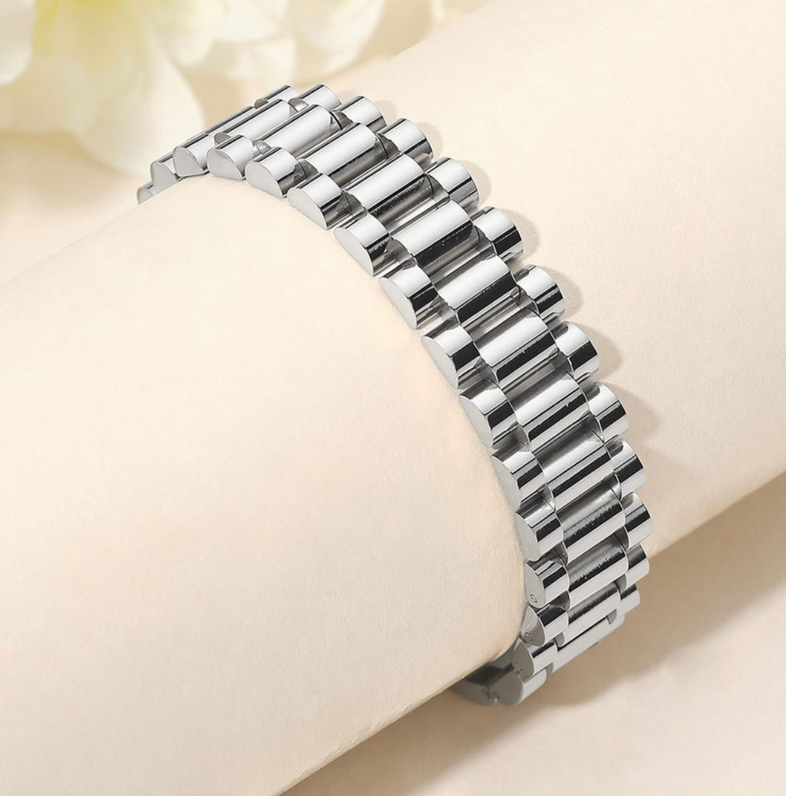 Silver watch link bracelet 1032